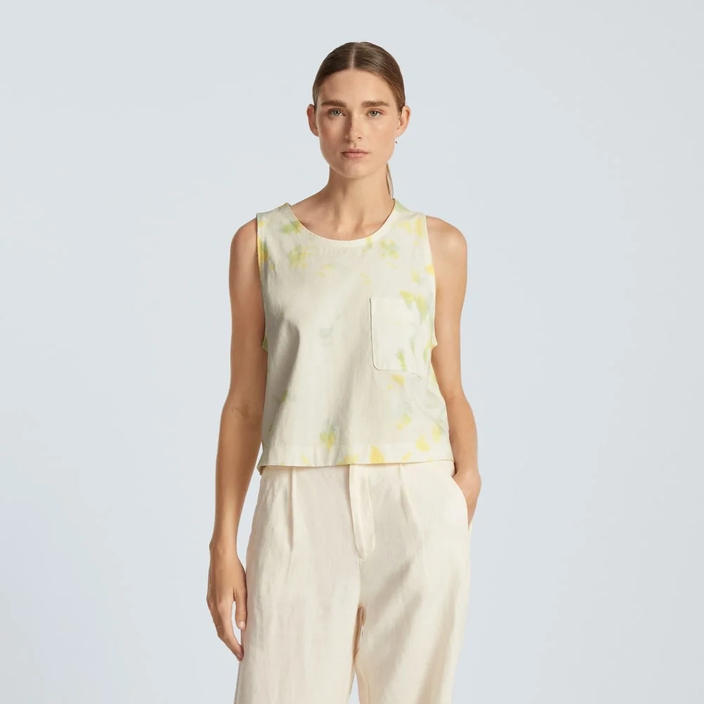 The Premium Weight Cropped Pocket Tank | Seafoam Tie Dye (4)