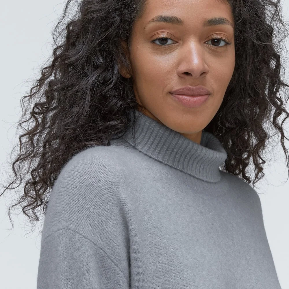 The Cozy Stretch Turtleneck Dress | Smoke (4)