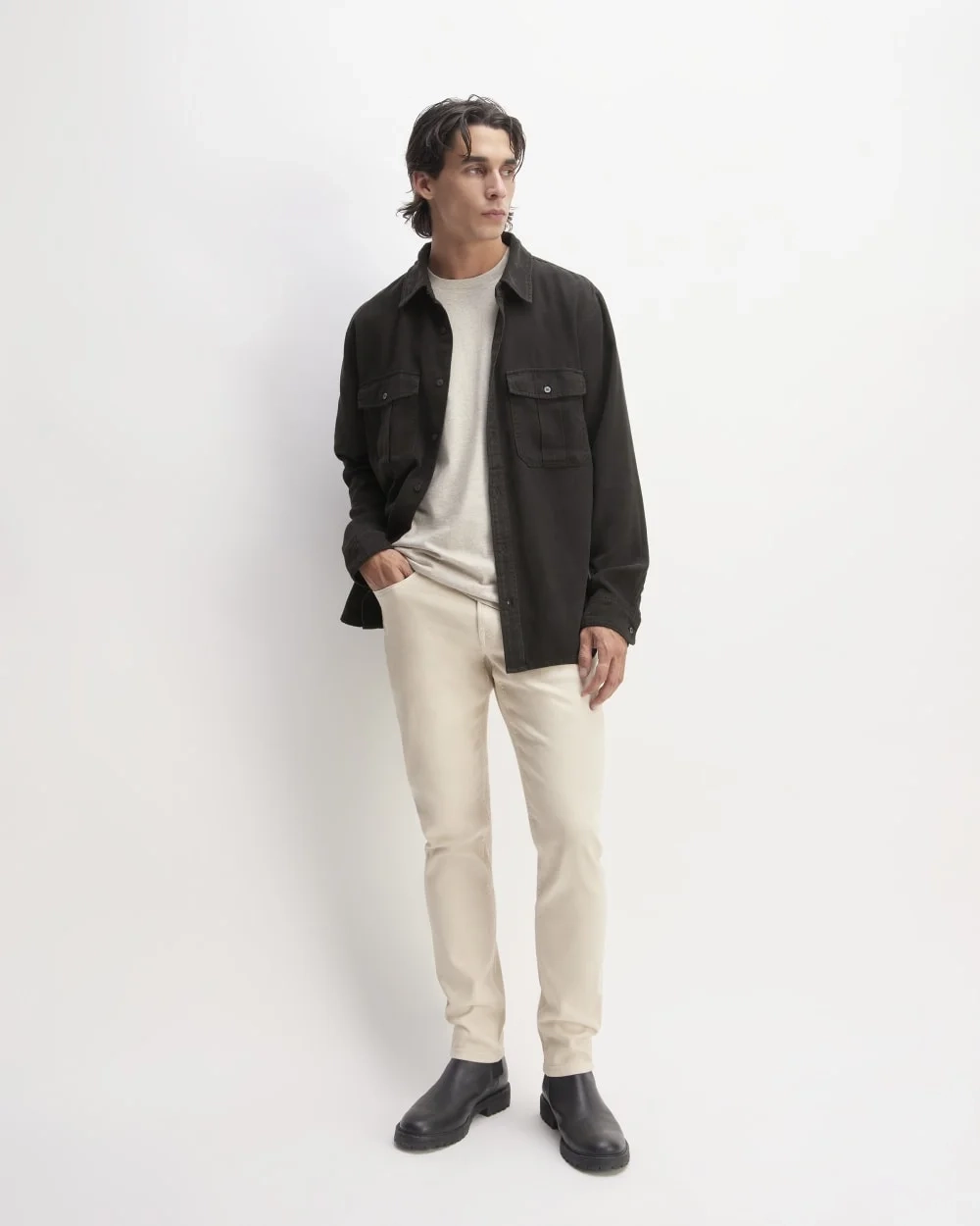 The Utility Shirt Jacket in Buttersoft | Black (3)