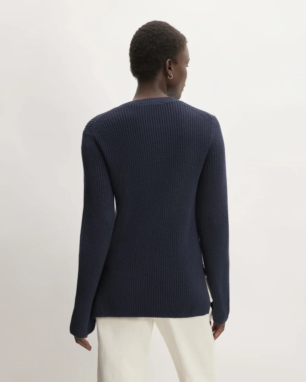 The Organic Cotton Slim Crew Sweater | Navy (3)