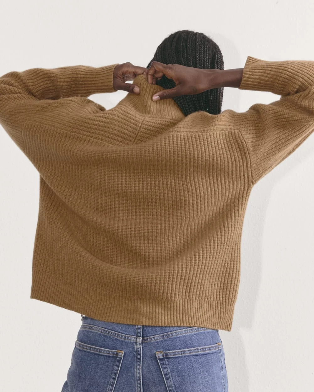 The Half-Zip Sweater in Luxe Merino | Deep Camel (2)