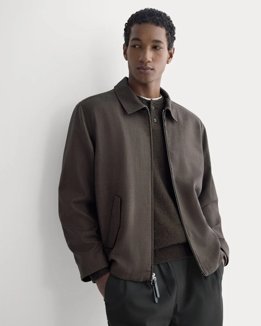 Tailored Zip Jacket | Heathered Fudge (2)