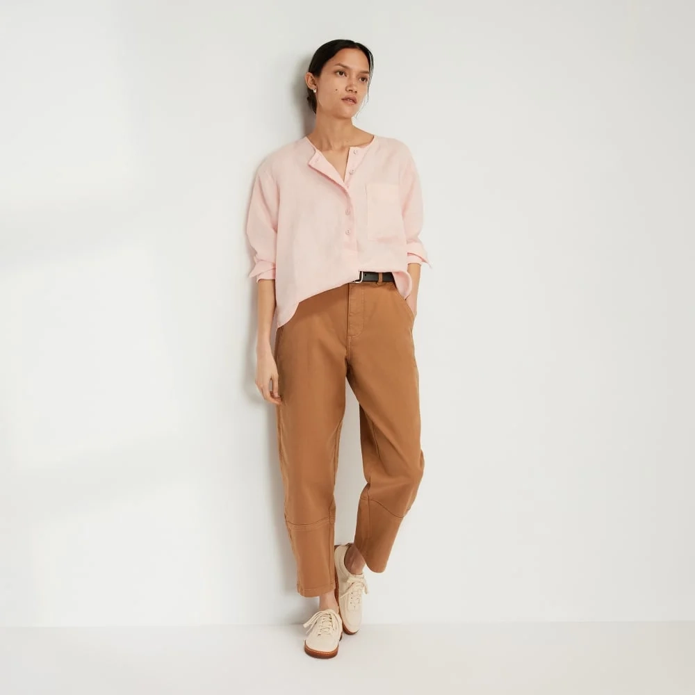 The Linen Popover Shirt | Petal Pink (3)
