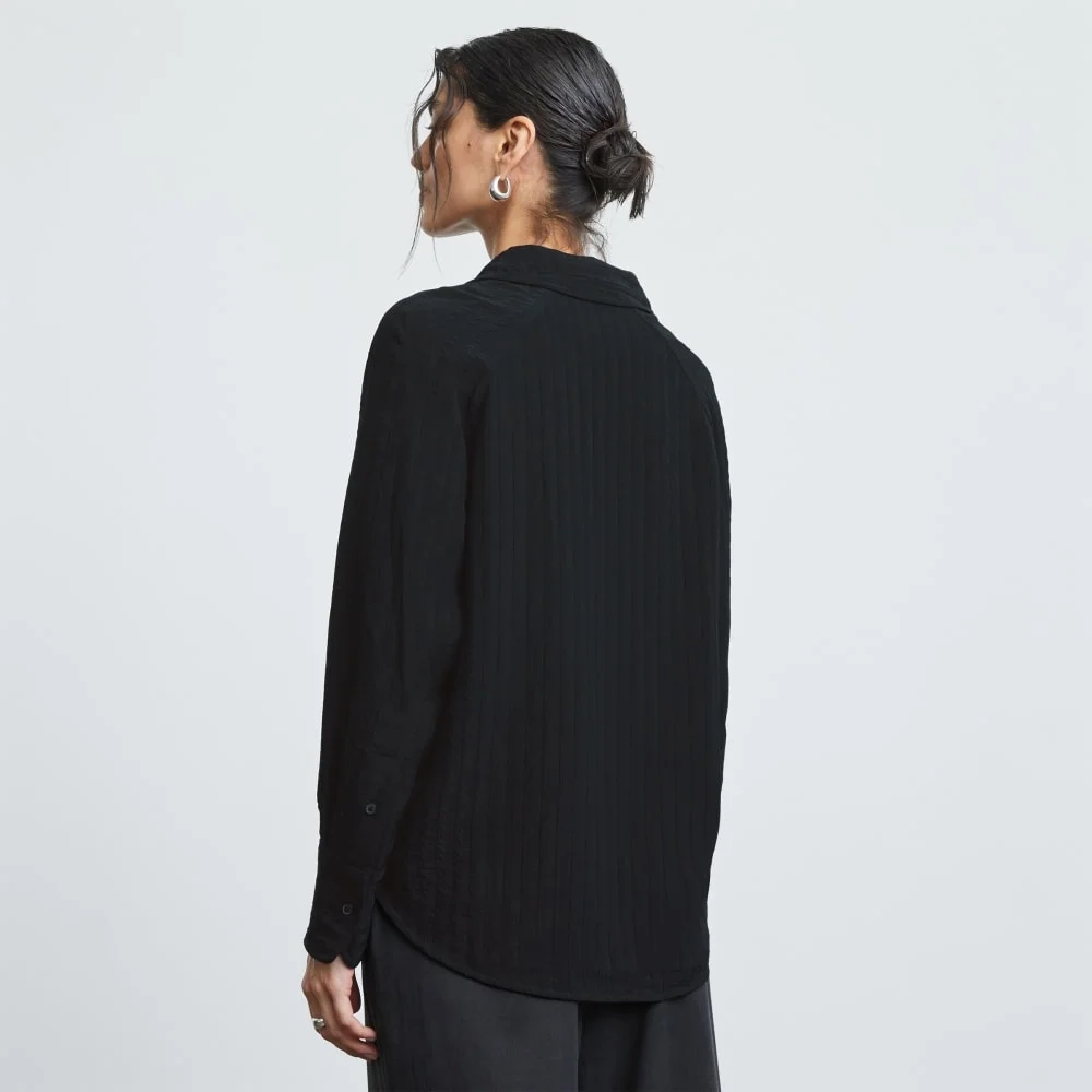 The City Stripe Shirt | Black (4)