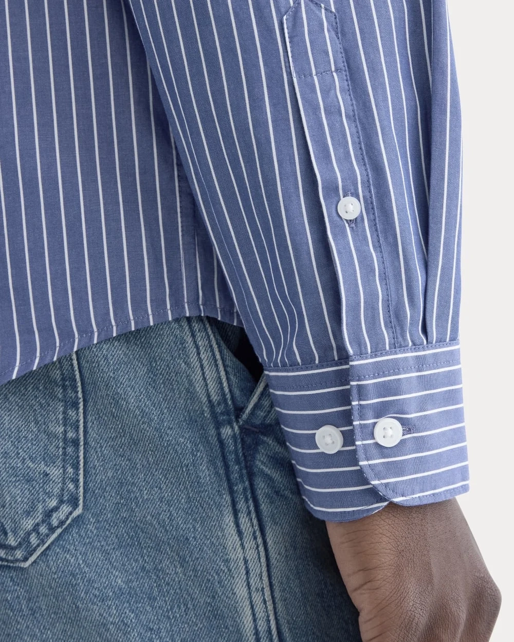 Washed Poplin Shirt | Mazarine Blue / Optic White (5)