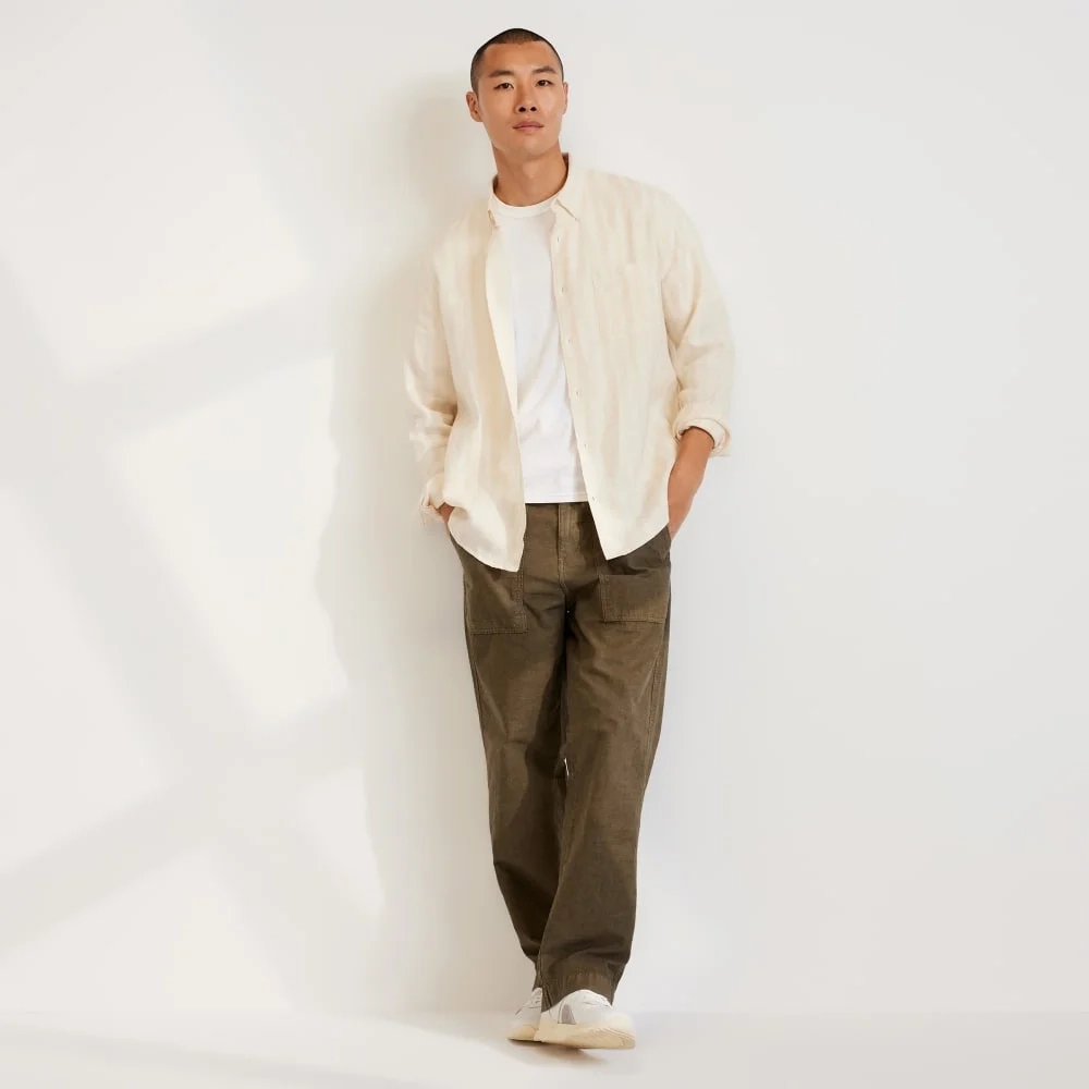 The Classic Shirt in Linen | Brazilian Sand / Canvas Tan (3)
