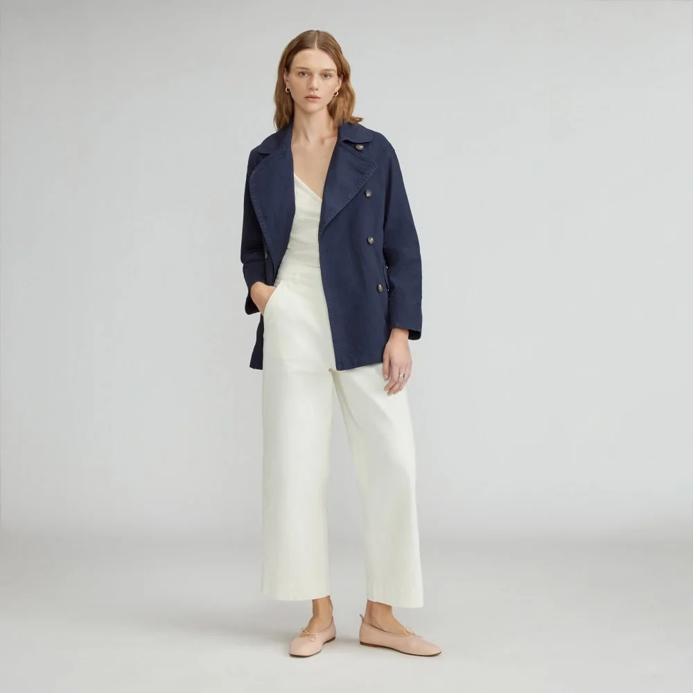 The Organic Cotton Herringbone Jacket | Navy (3)