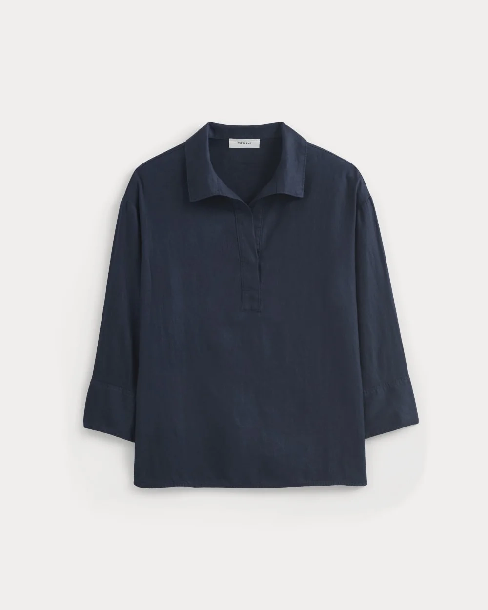 Popover Shirt in Linen | Navy (3)
