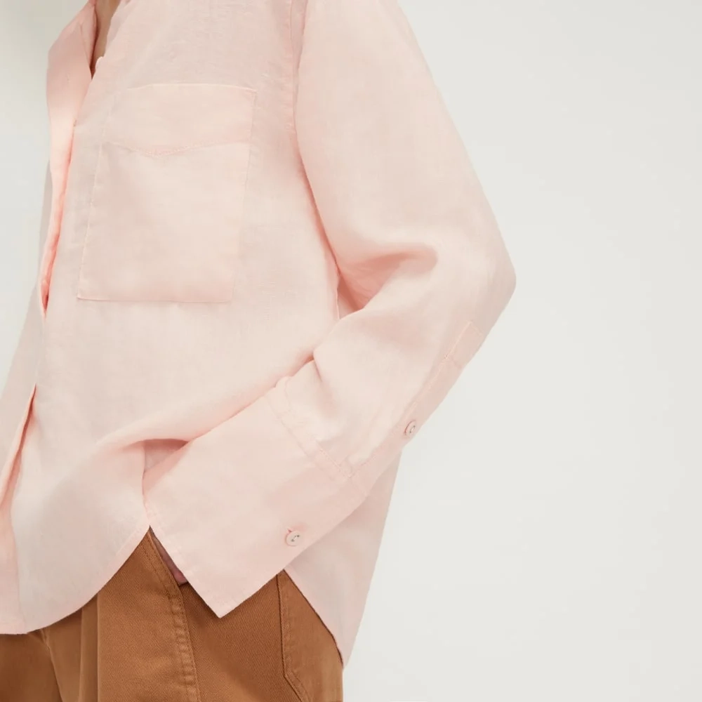 The Linen Popover Shirt | Petal Pink (4)