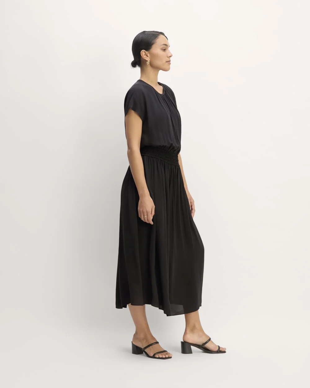 The Gathered Midi Dress | Black (3)