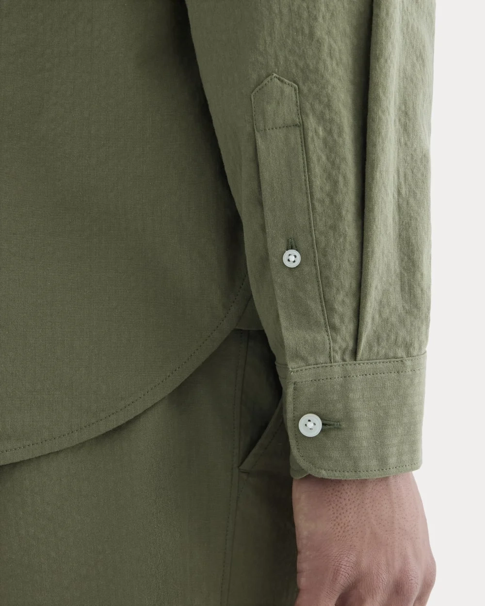 The Seersucker Long-Sleeve Shirt | Lichen Green (3)