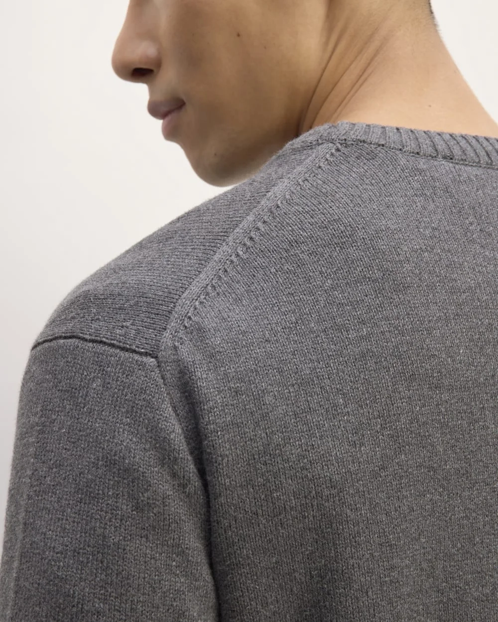 The Classic Sweater in Everyday Cotton | Heathered Charcoal (3)