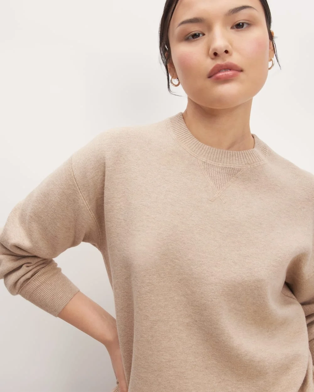 The Cotton-Merino Sweatshirt | Warm Oat Heather (2)