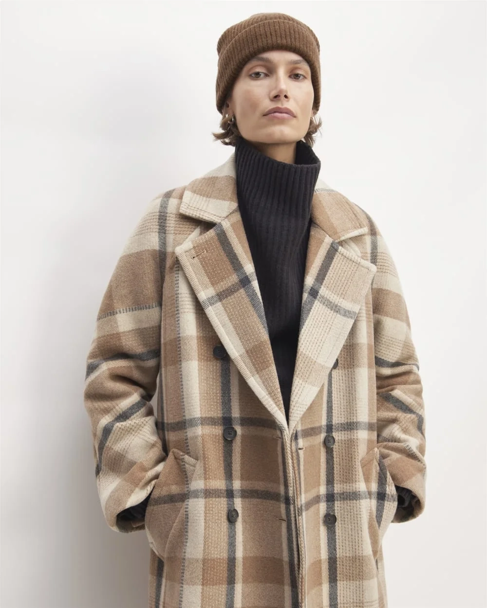 The Cashmere Fine Rib Beanie | Heather Cocoa (2)