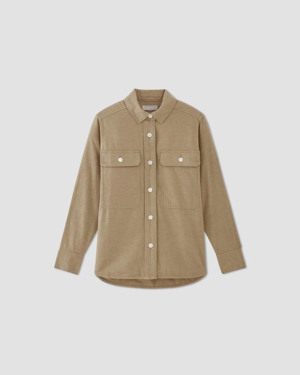 The Classic Cotton Flannel Shirt | Heathered Dark Khaki (2)