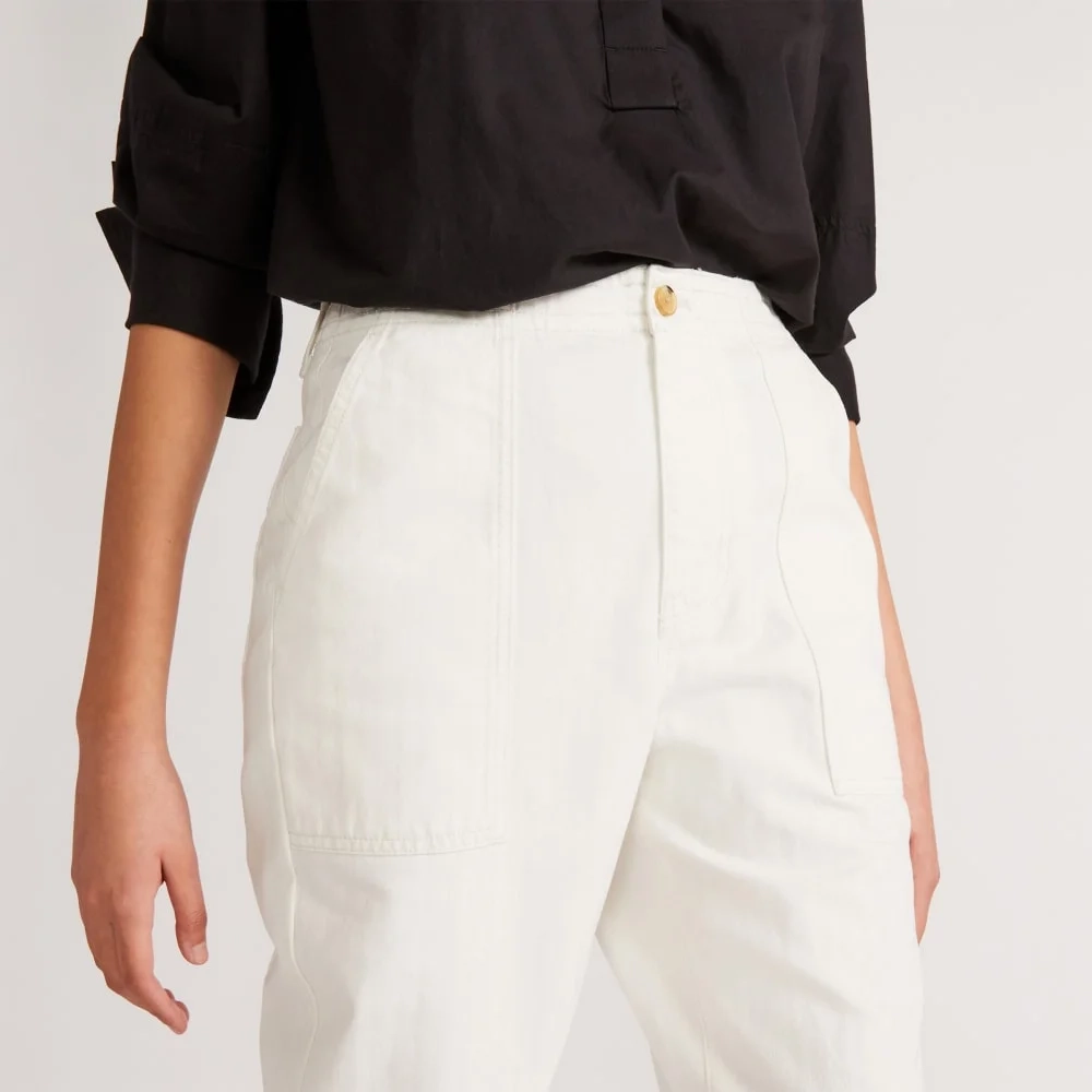 The Organic Cotton Herringbone Pant | Bone (2)