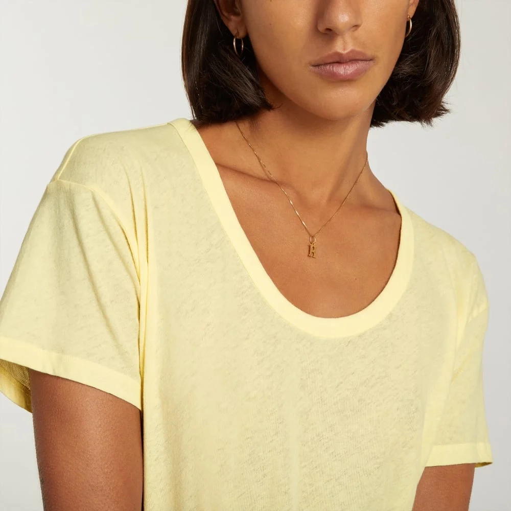 The Air Scoop-Neck Tee | Pastel Yellow (2)
