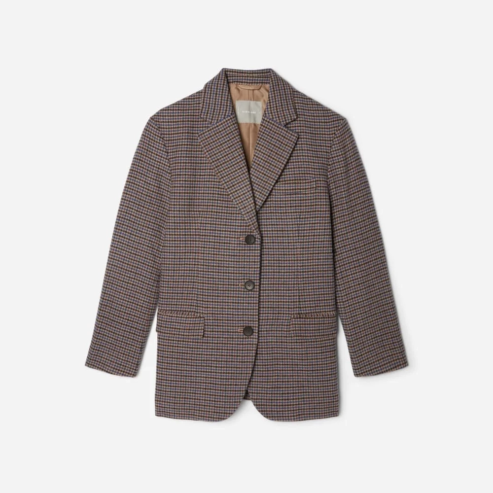 The ReWool® ’80s Blazer | Blue / Brown Houndstooth (2)