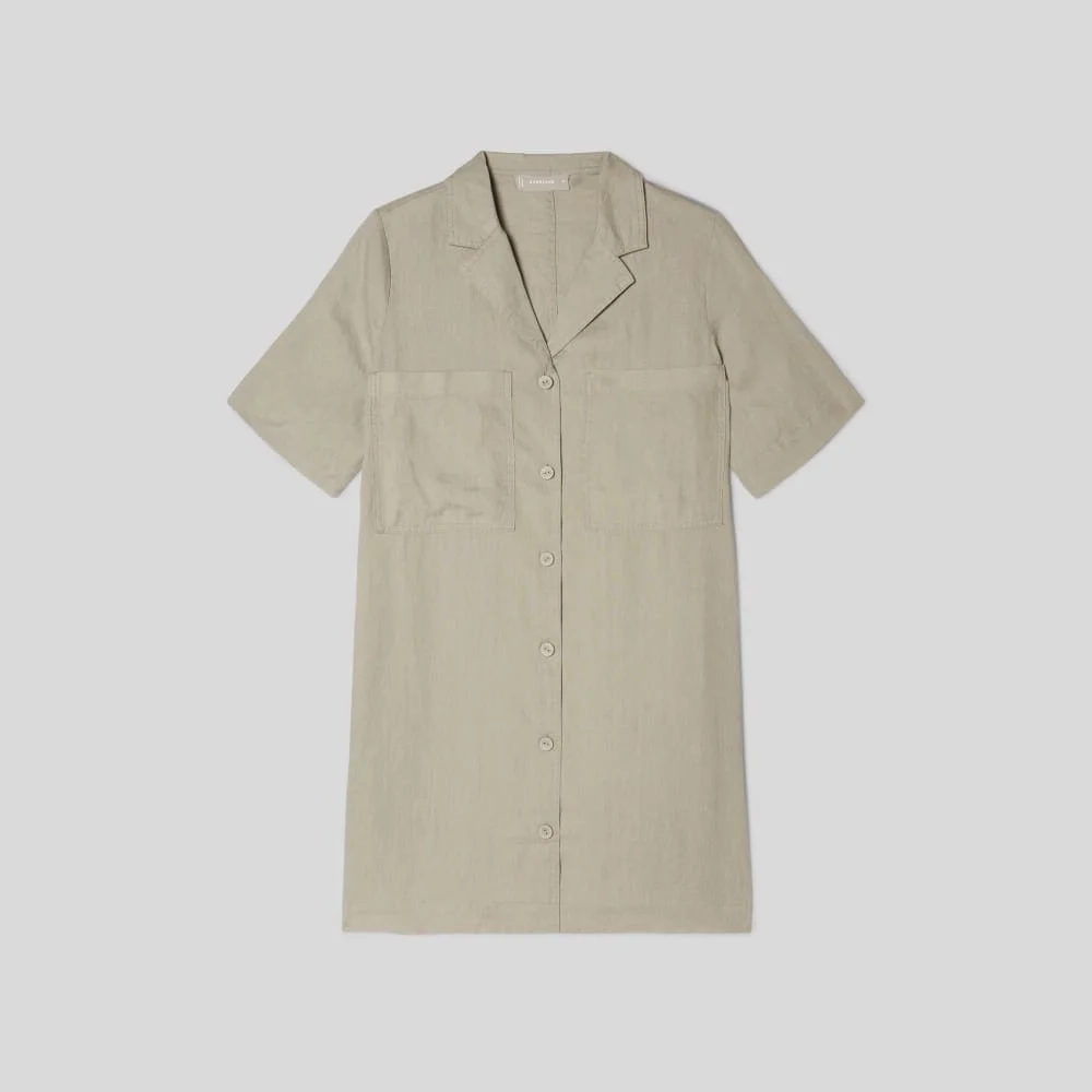 The Linen Workwear Dress | Seagrass (2)