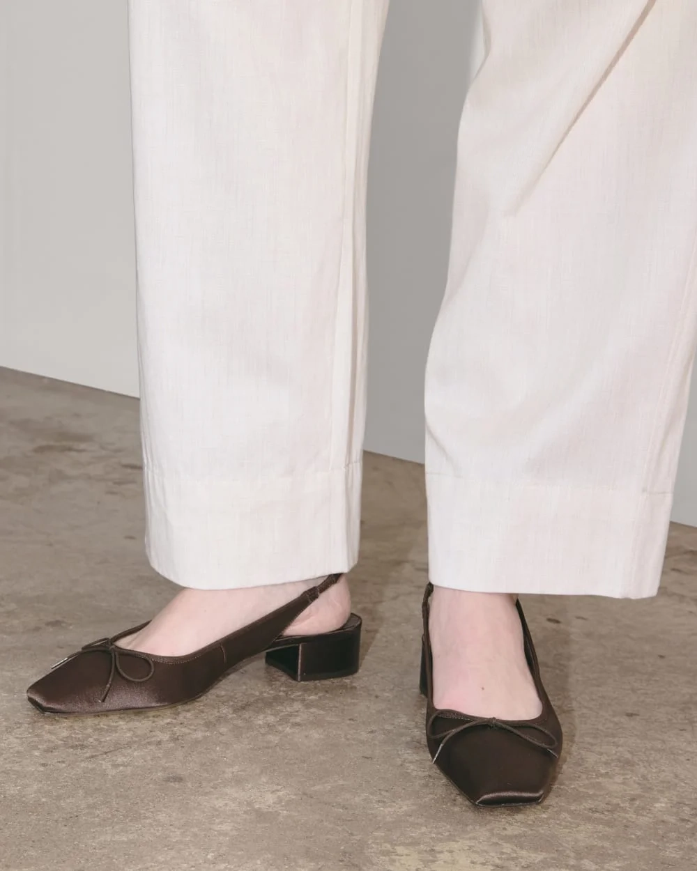 The Ballet Slingback Heel | Deep Brown Satin (3)