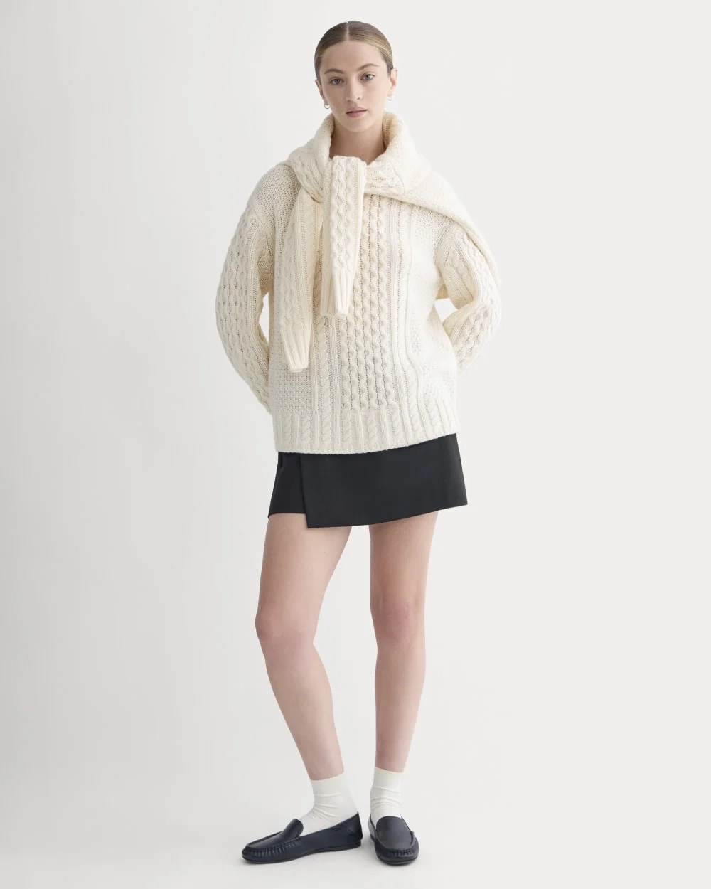 Cable Sweater in Luxe Merino | Bone (3)