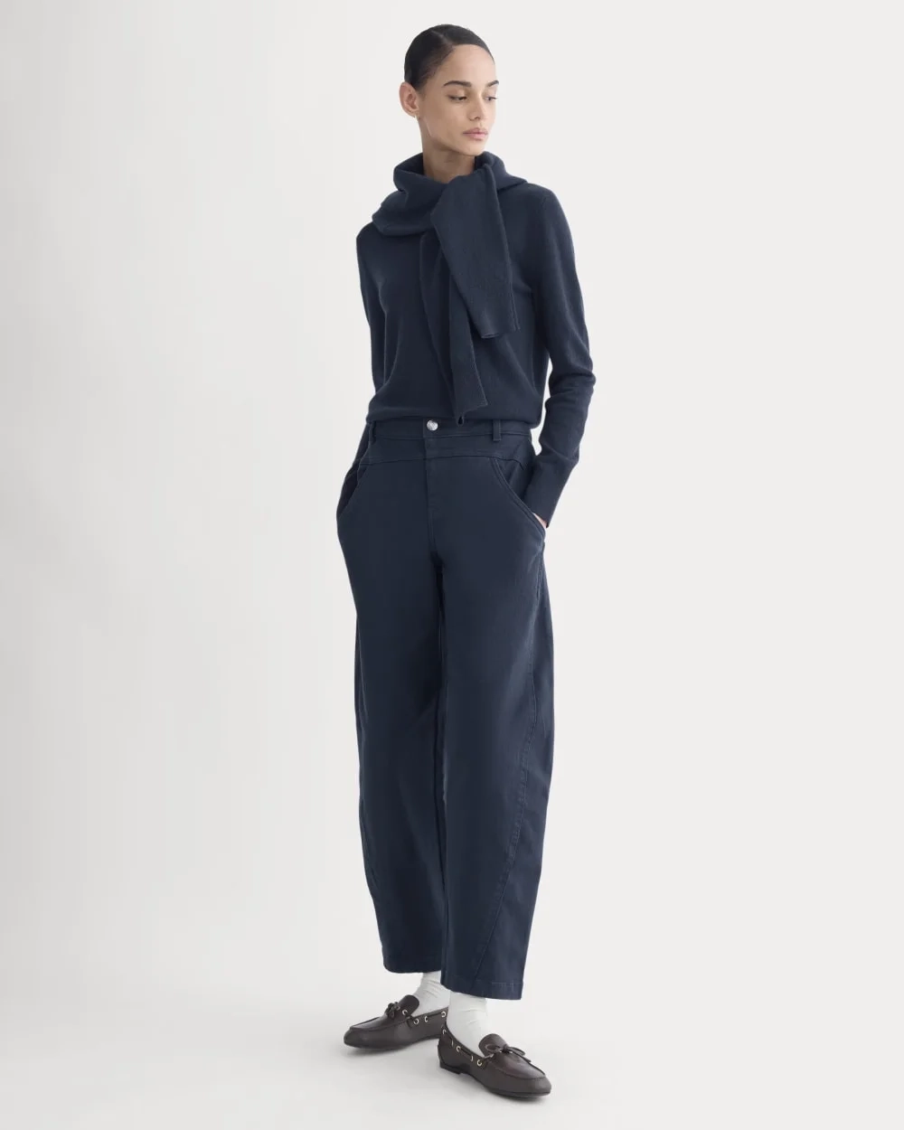 Double-Stitch Barrel Pant | Navy