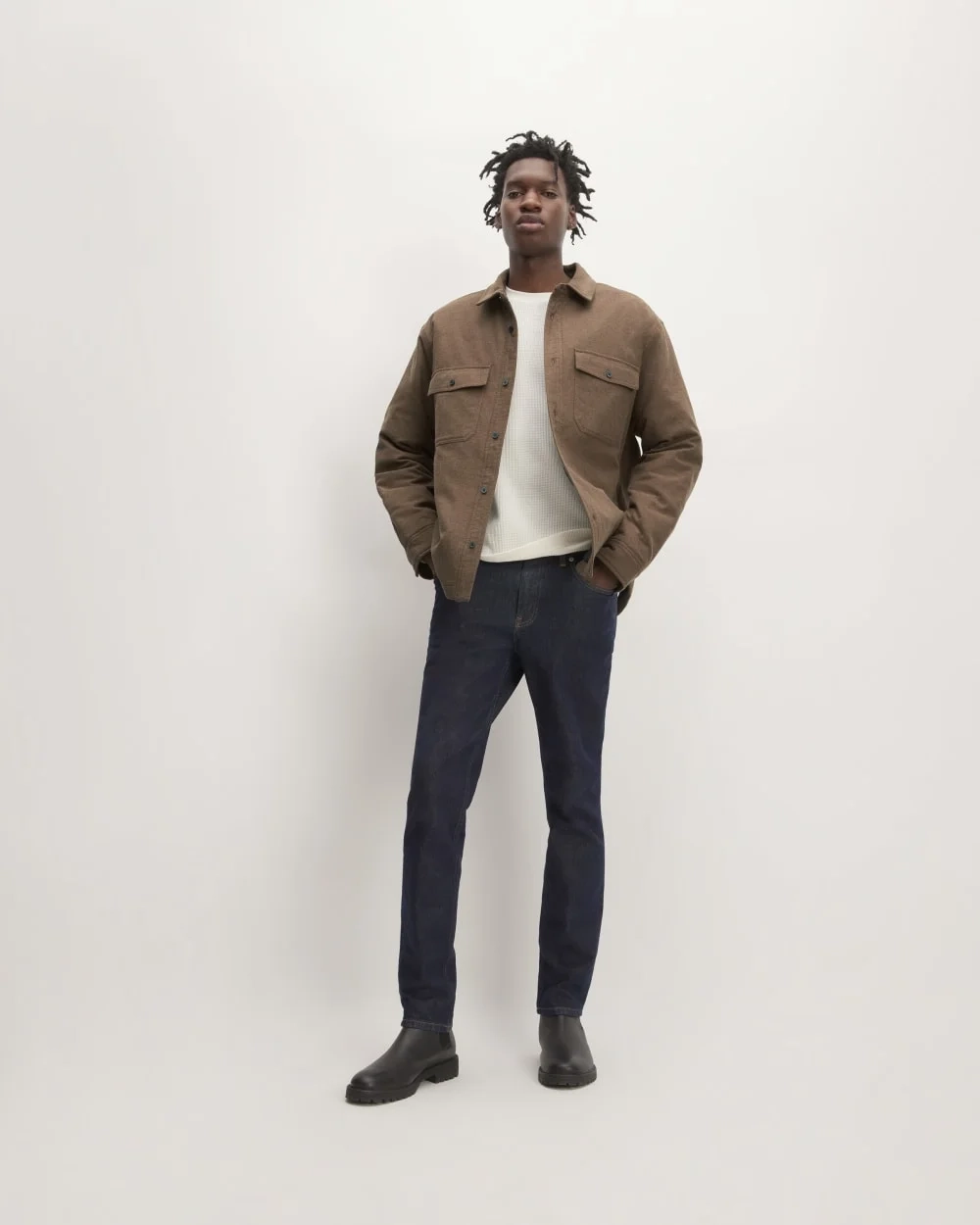 The Flannel Filled Shirt Jacket | Heathered Cocoa Brown (3)