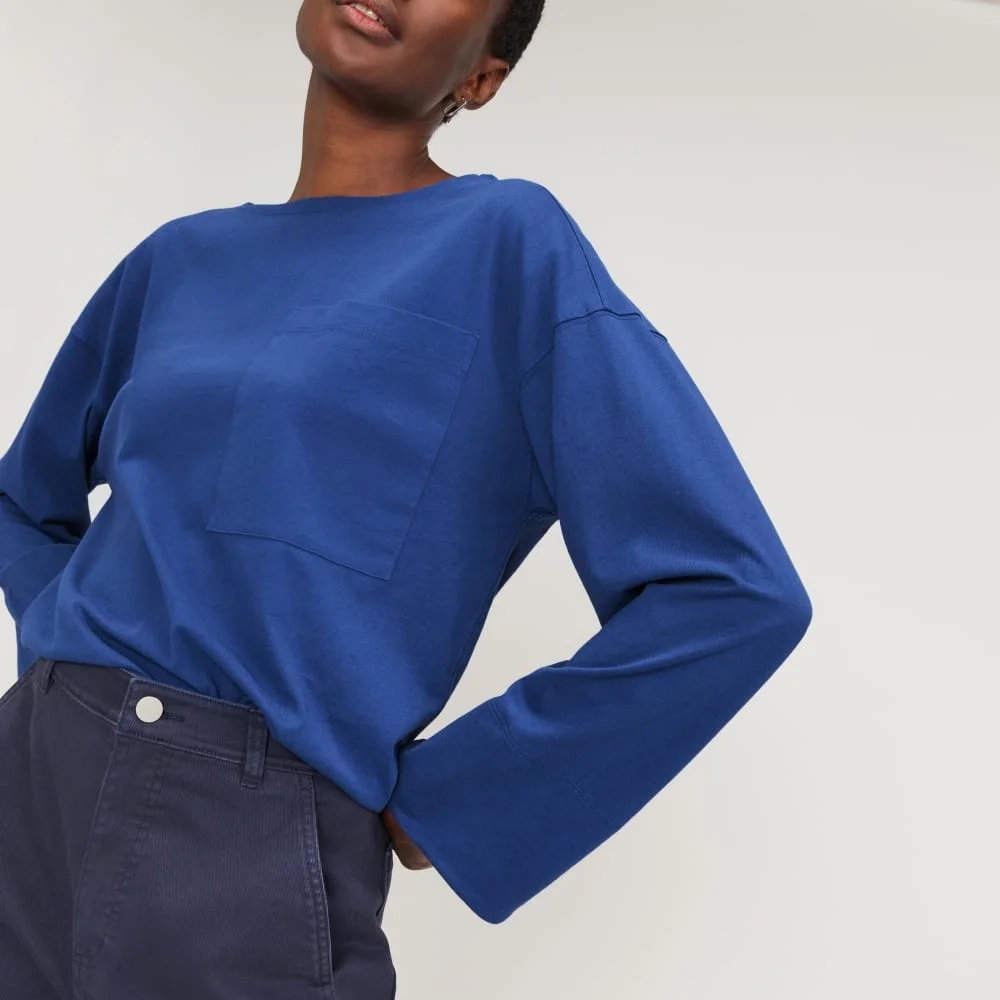 The Premium Weight Oversized Pocket Tee | Mazarine Blue (2)