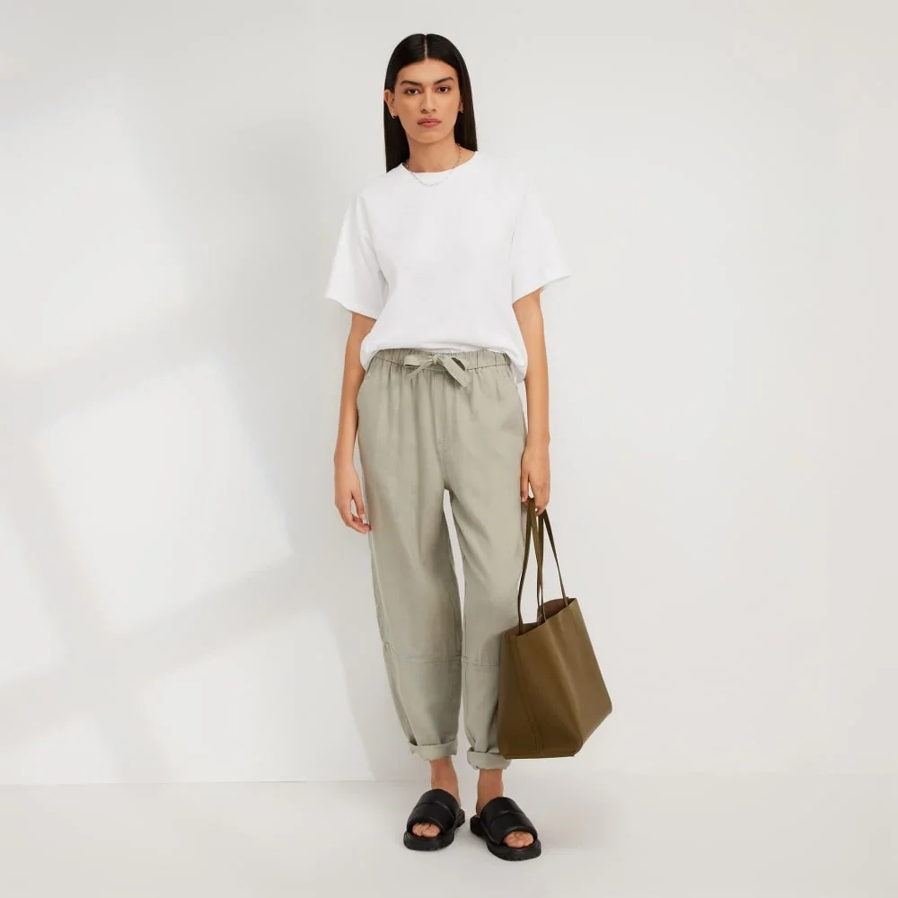 The Linen Pull-On Barrel Pant | Seagrass (3)