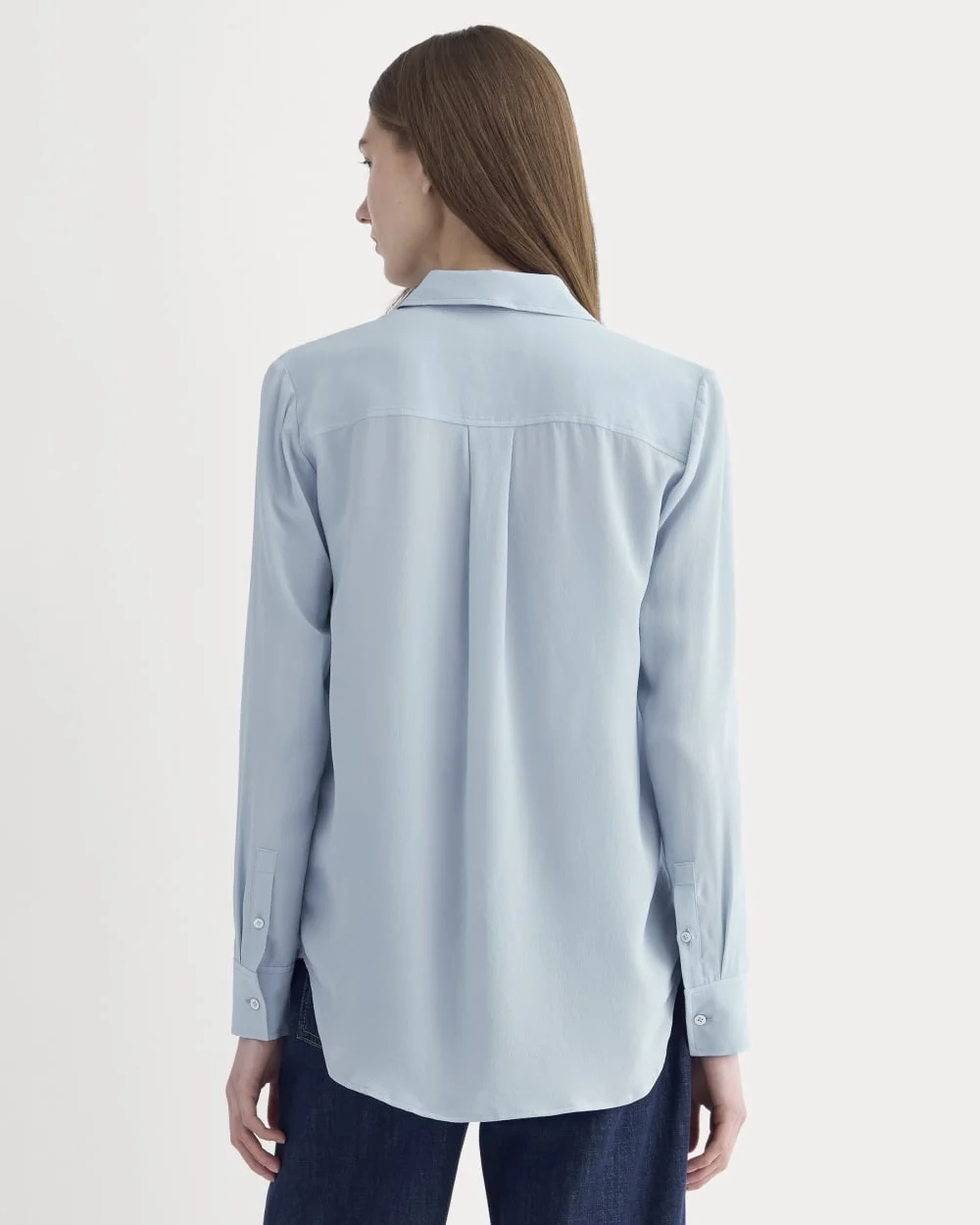 The Must-Have Shirt in Washable Silk | Soft Blue (3)