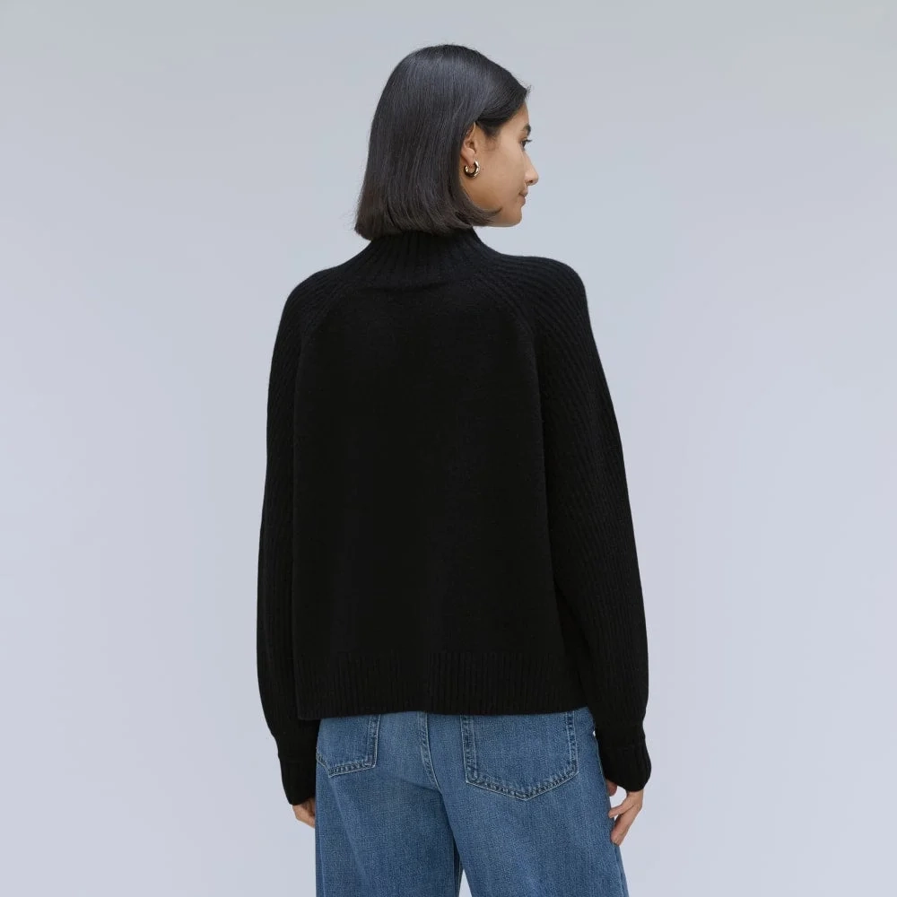 The Cashmere Ribbed Turtleneck | Black (2)