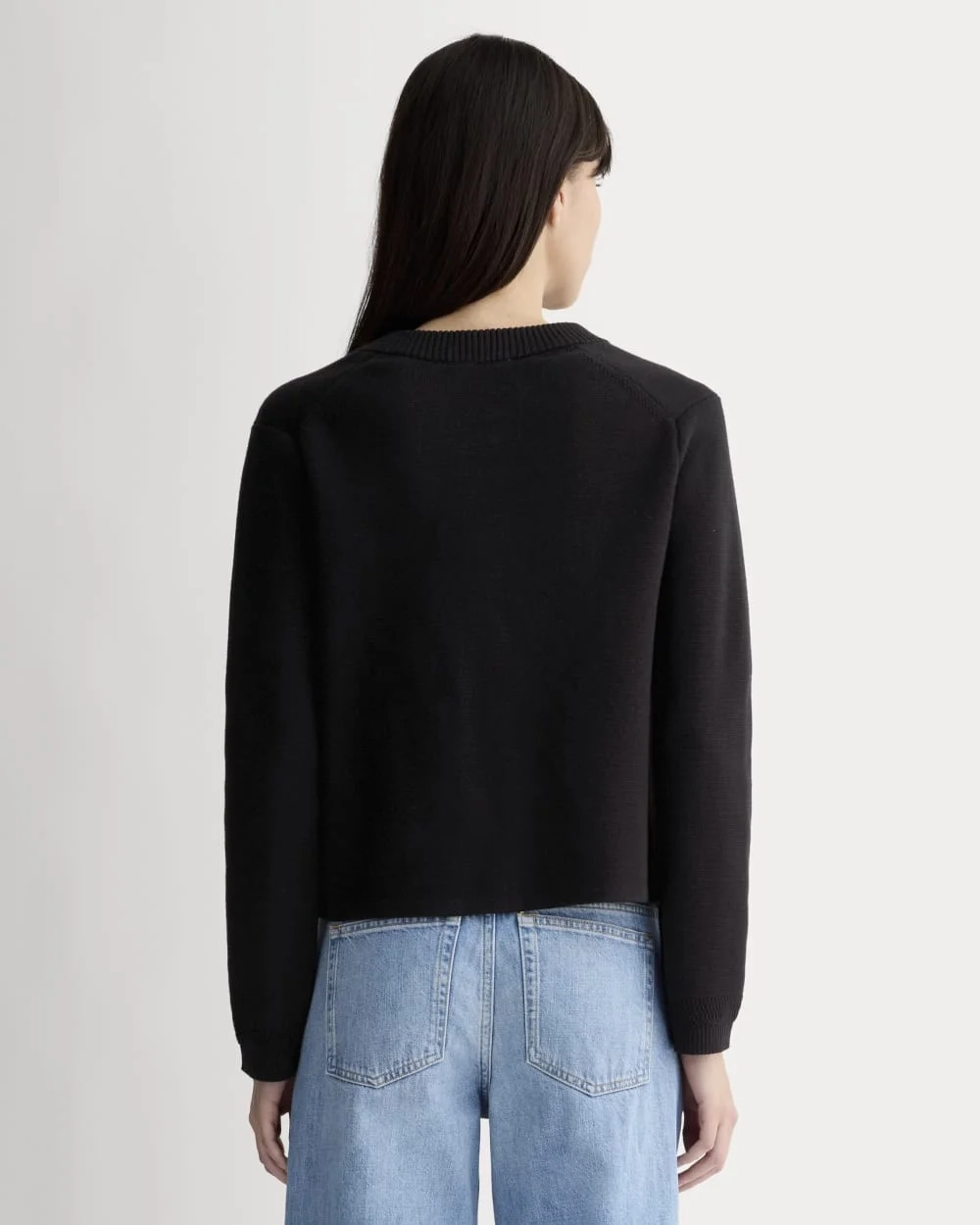 The Crew Cardigan in Everyday Cotton | Black (4)