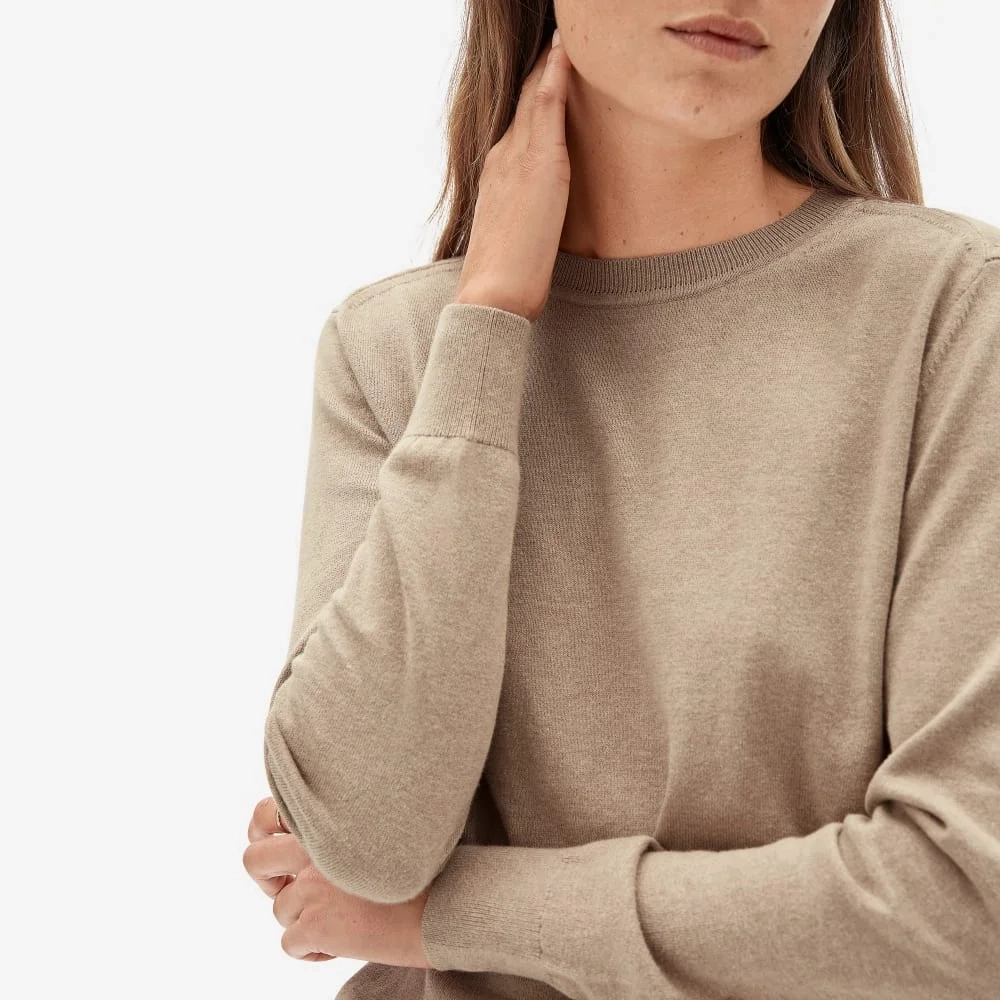 The Organic Cotton Crewneck Sweater  | Tan (2)