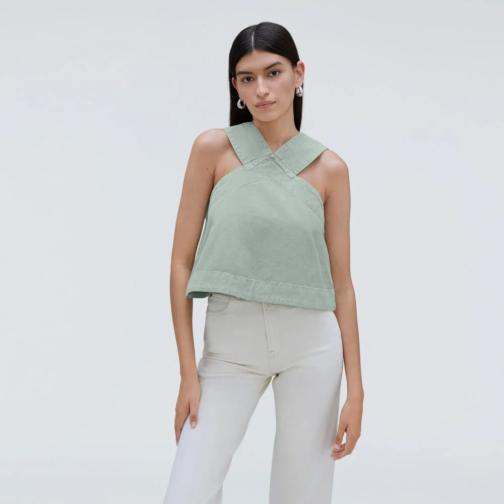 The Cross-Front Apron Top | Sea Glass (4)