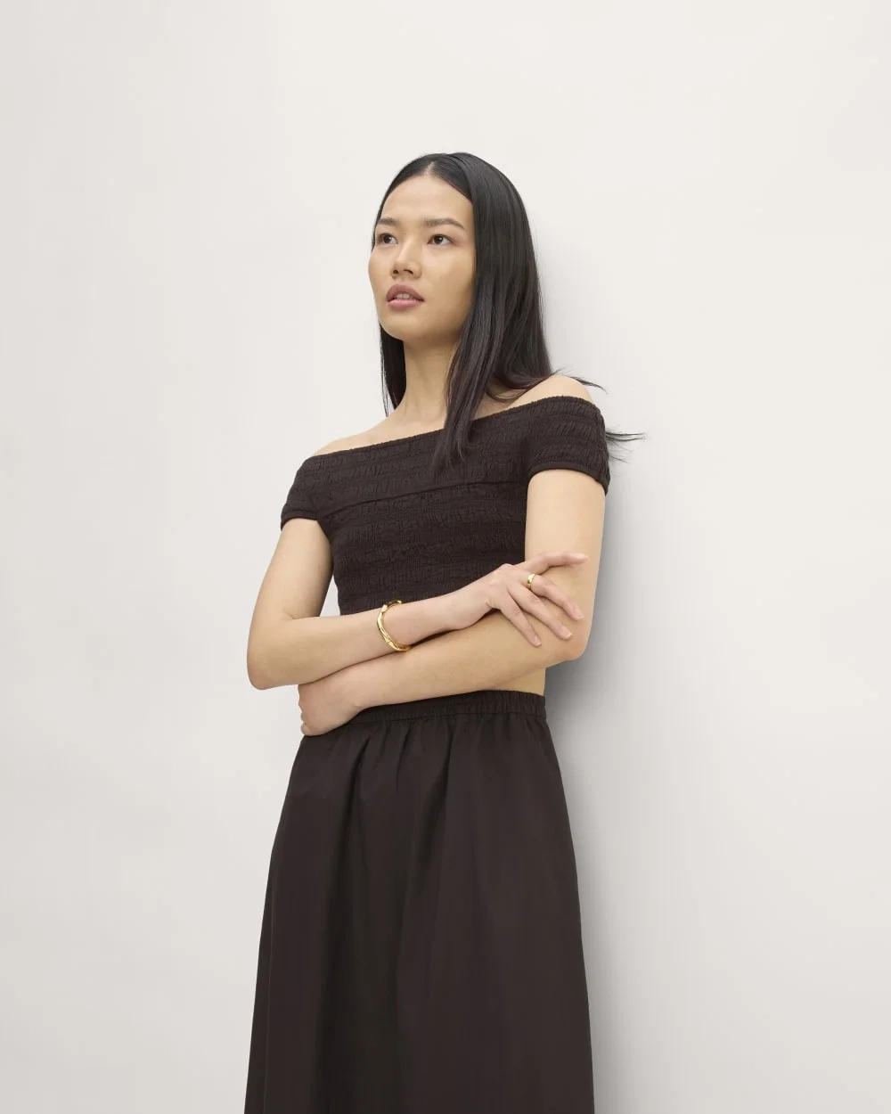The Gauze Smock Top | Black (3)