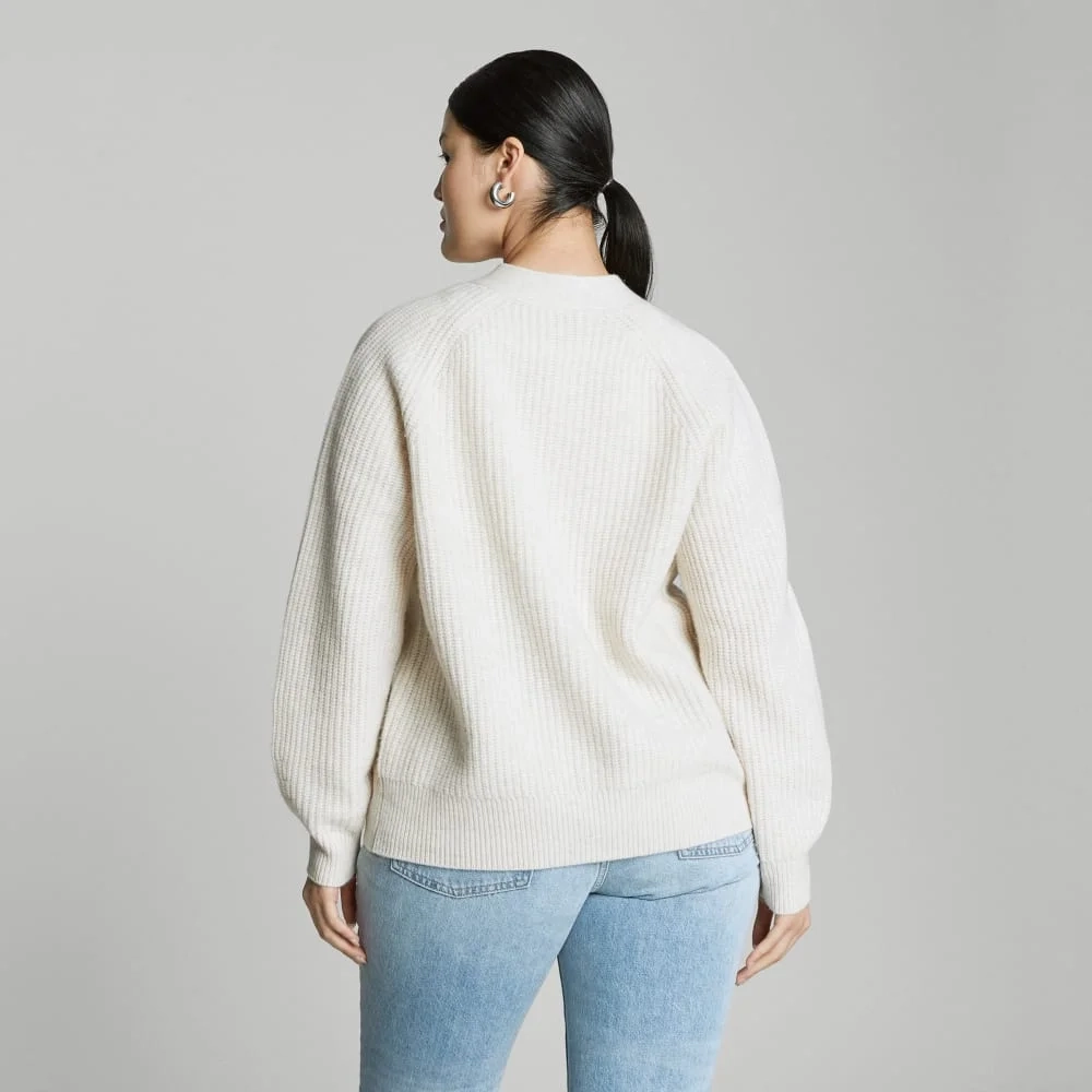The Felted Merino Cardigan | Heathered Oat (5)