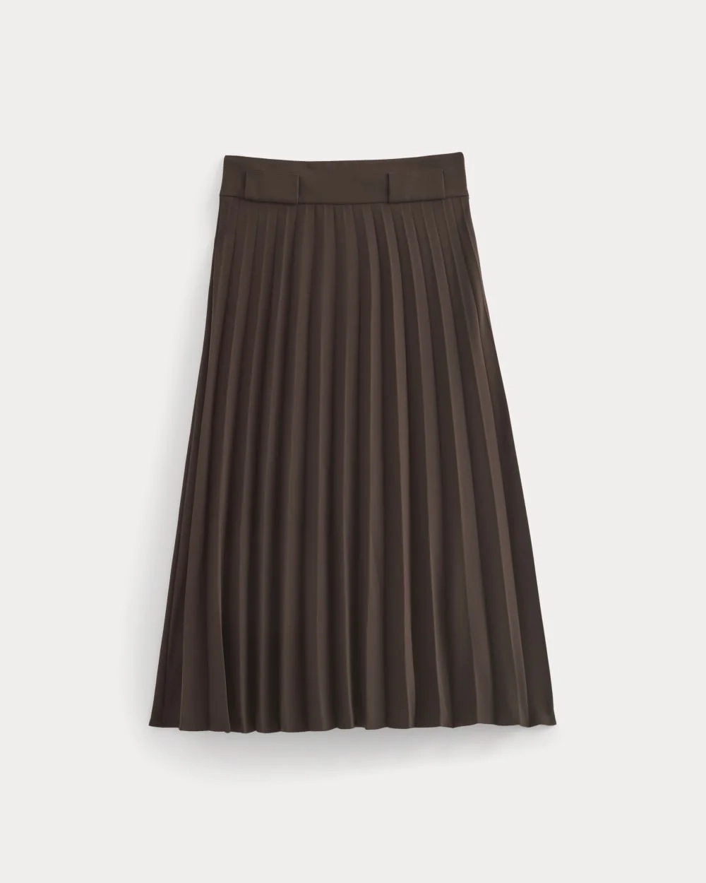 Pleated Crepe Midi Skirt | Dark Chocolate (2)