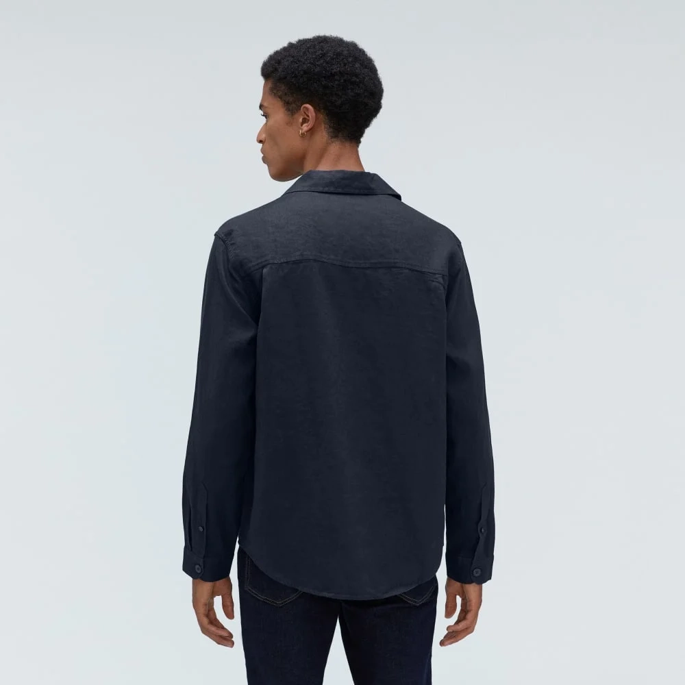 The Long Sleeve Linen Camp Shirt | Deep Navy (4)