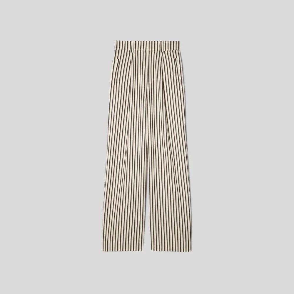 The Draper Pleated Pant in Buttersmooth | Ombre Stripe | 32" Inseam (2)