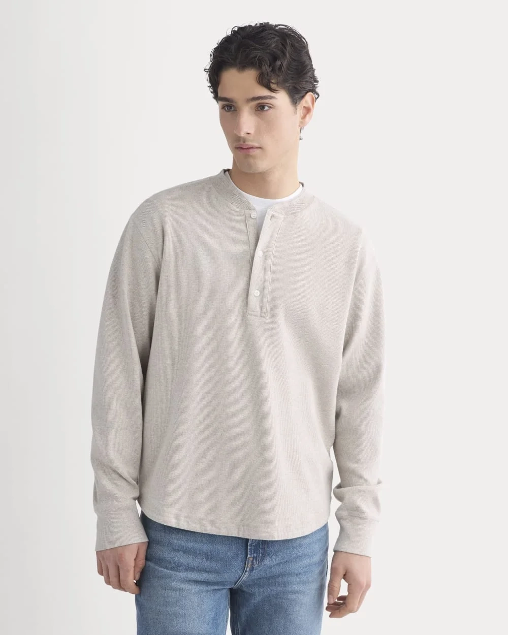 Vintage Rib Henley | Heathered Oatmeal (4)