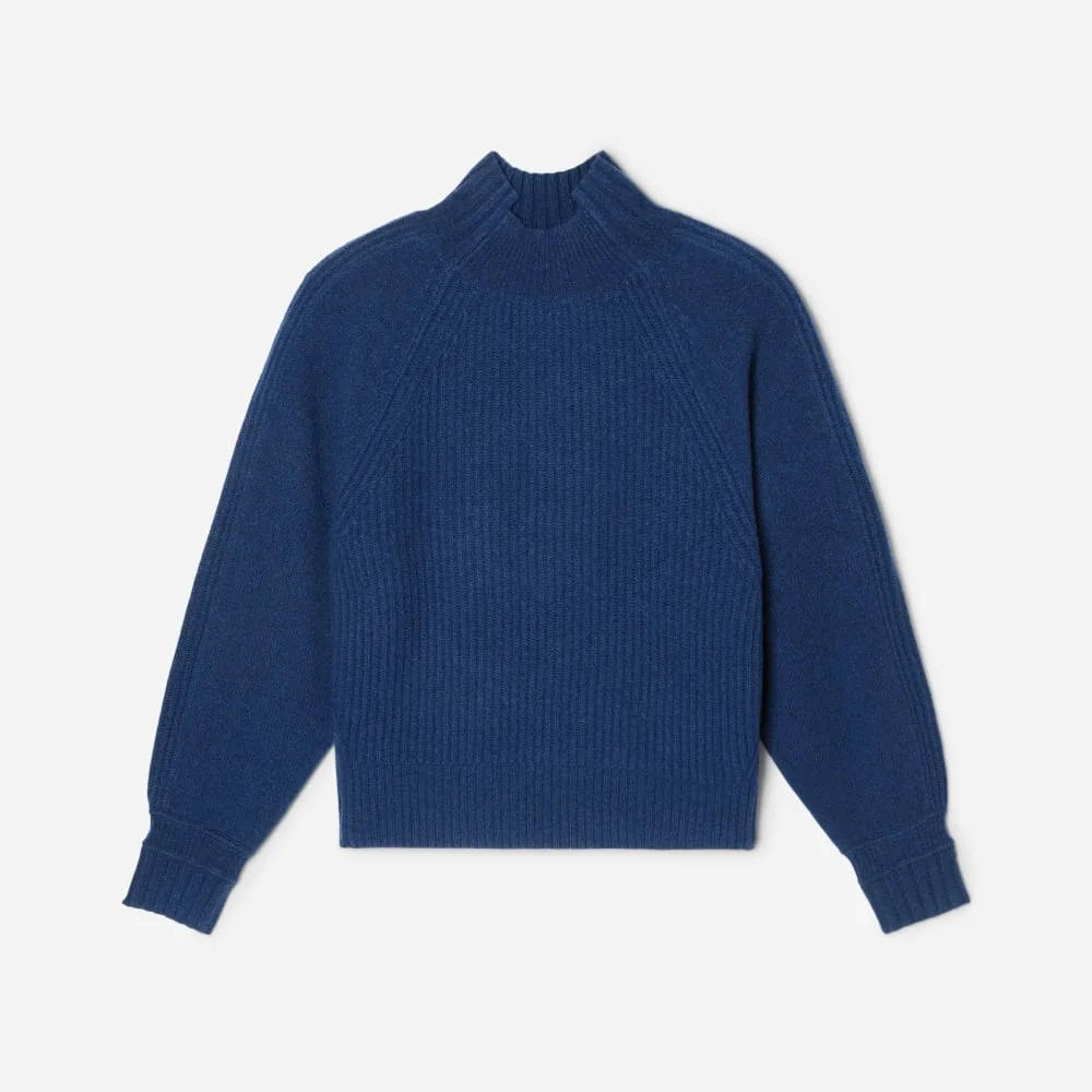 The Cashmere Ribbed Turtleneck | Bright Navy (3)