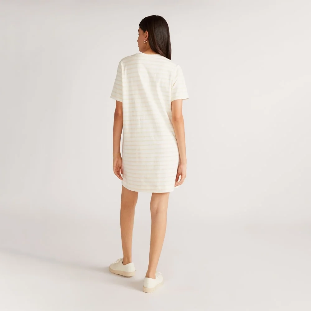 The Organic Cotton Weekend Tee Dress | Brazilian Sand / Canvas Tan (2)