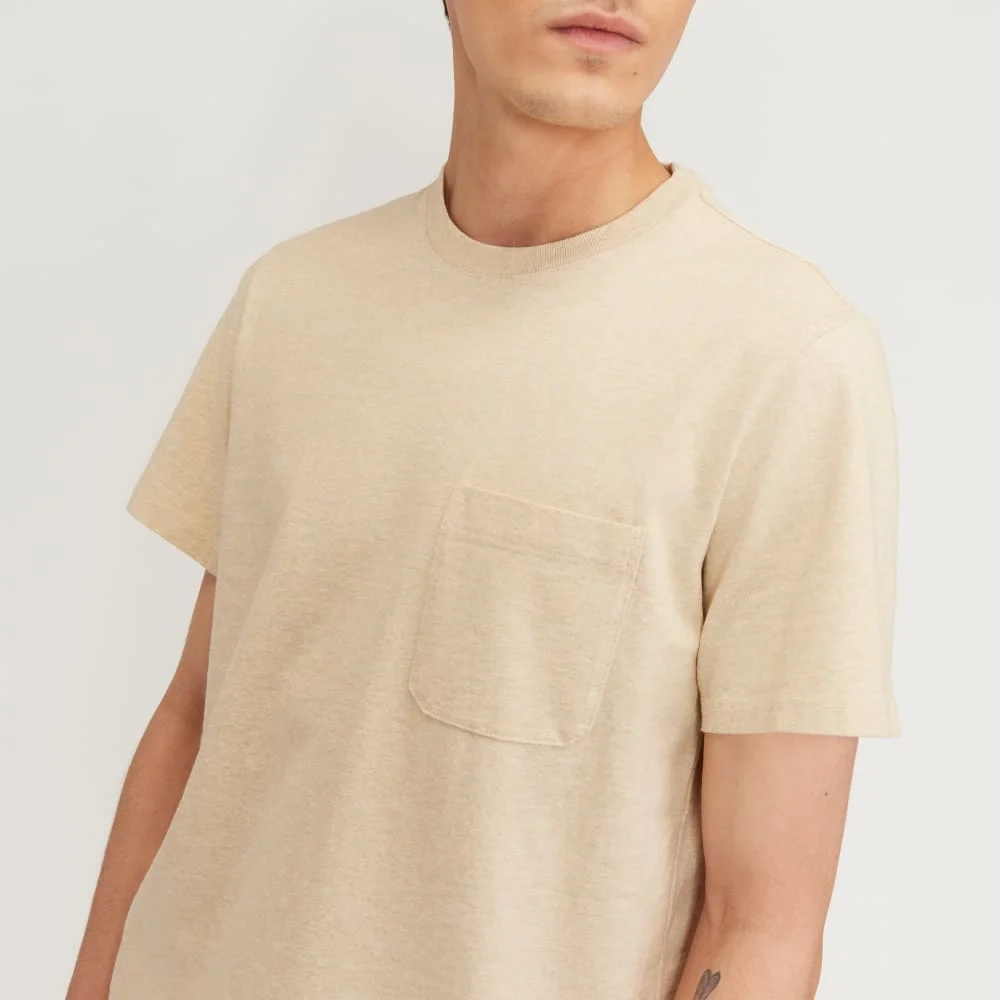 The Premium-Weight Pocket Tee | Uniform | Heathered Cashew (3)