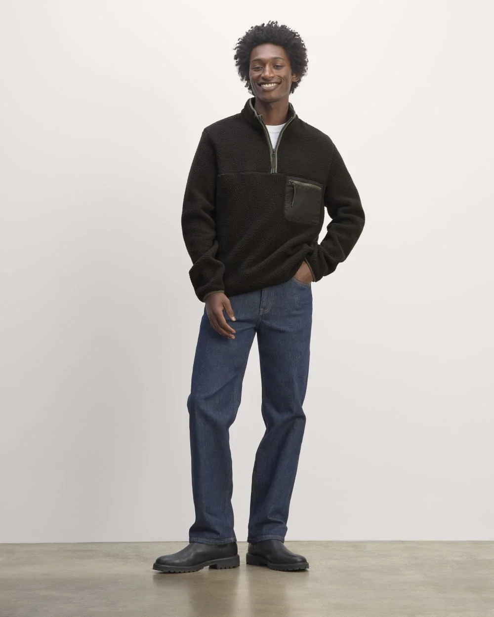 The Teddy Quarter-Zip Fleece | Black (5)