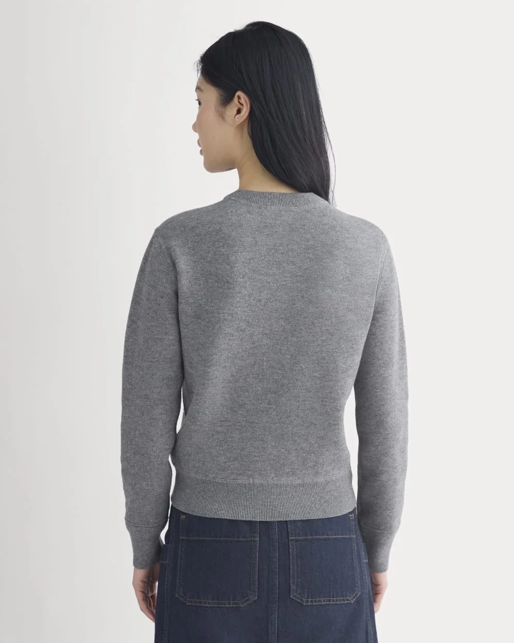 Double Knit Crew in Cotton Merino | Mid Grey/Graphite (2)