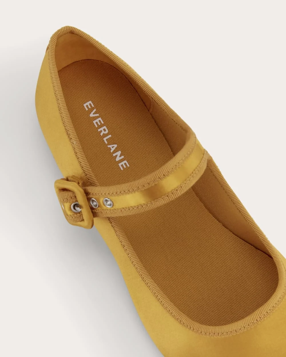The Day Buckle Mary Jane | Golden Yellow Satin (2)