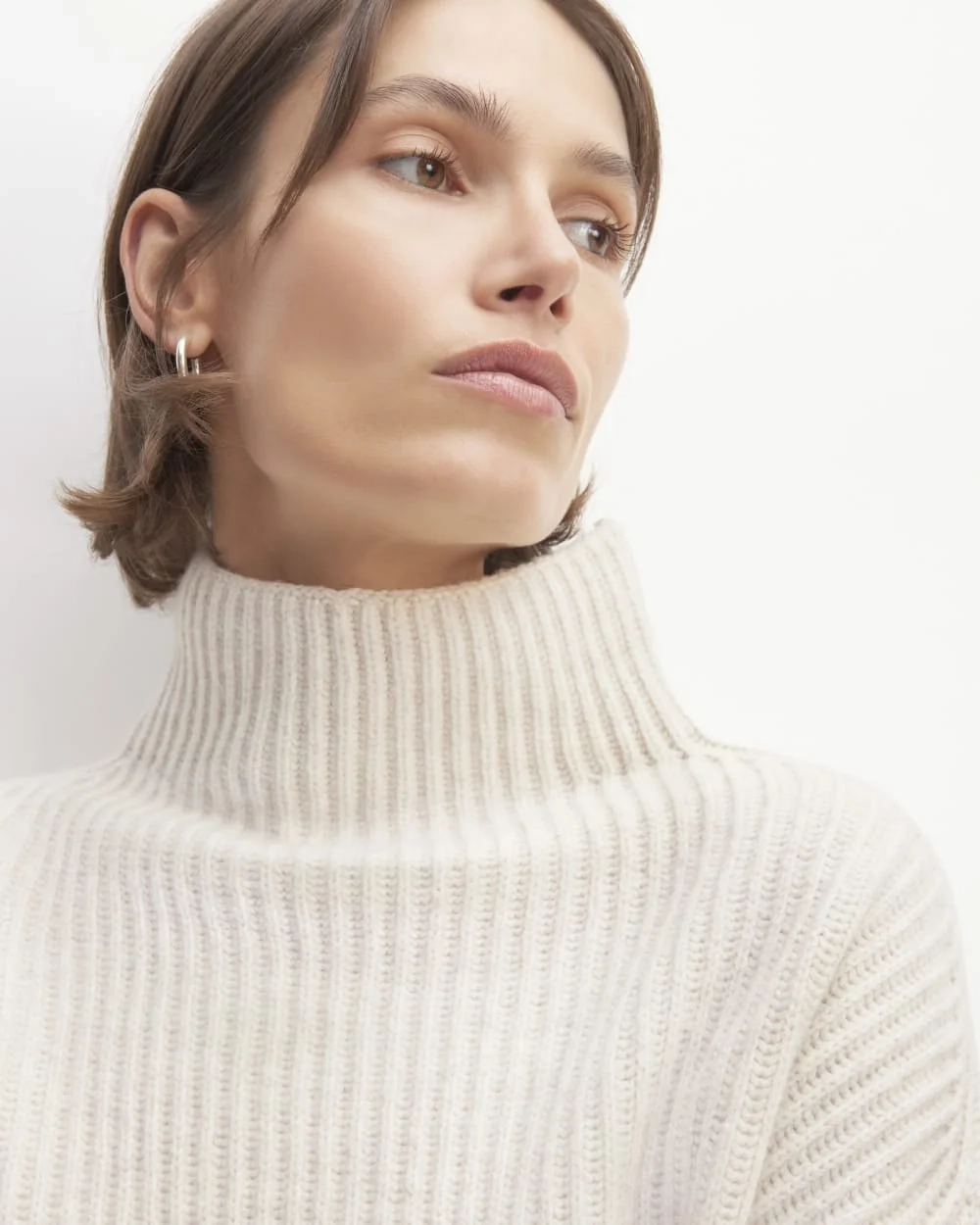 The Felted Merino Funnel-Neck Pullover | Heathered Oat (3)