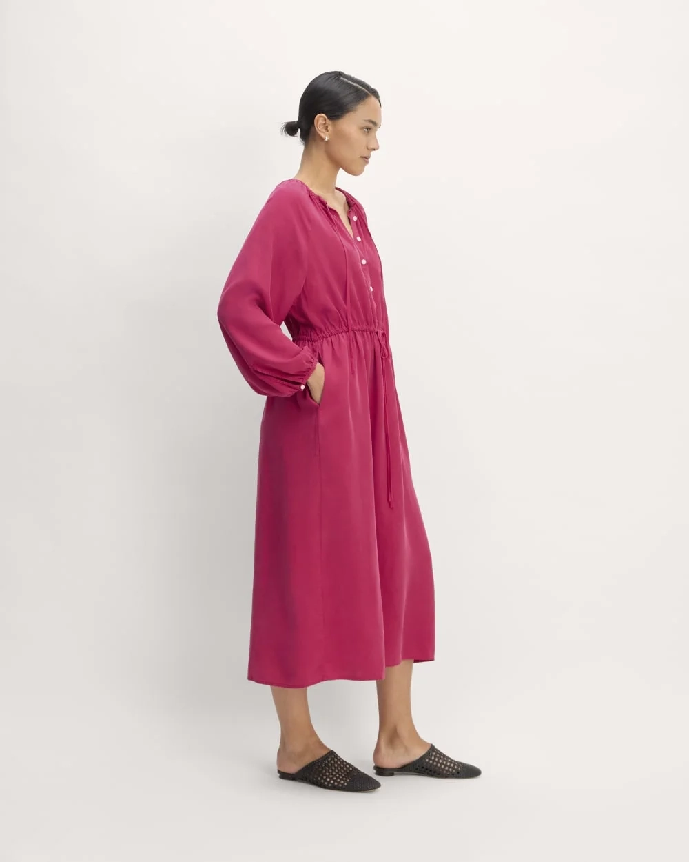 The TENCEL™ Gathered Maxi Dress | Red Currant (3)