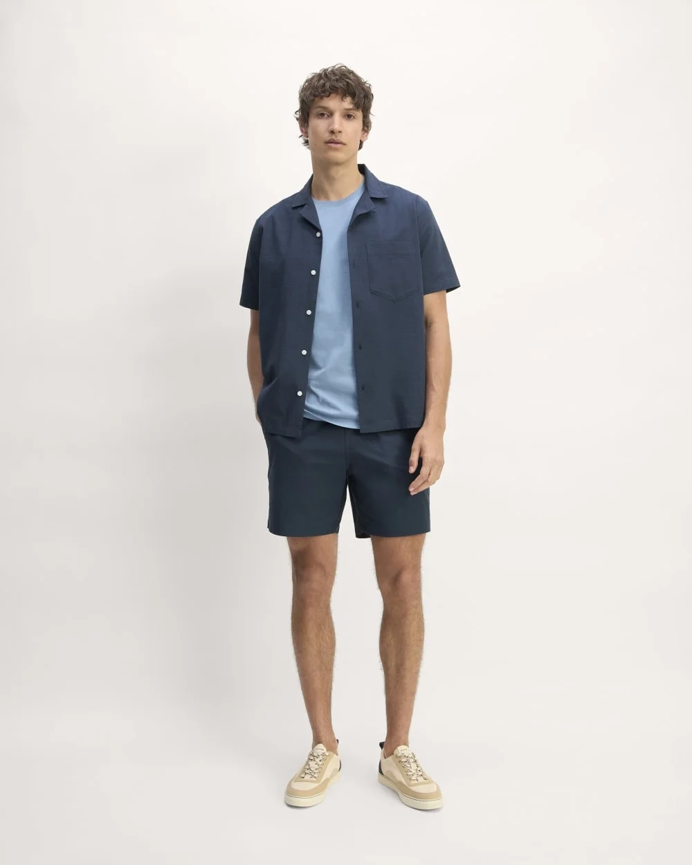 The Seersucker Short-Sleeve Shirt | Deep Blue (3)