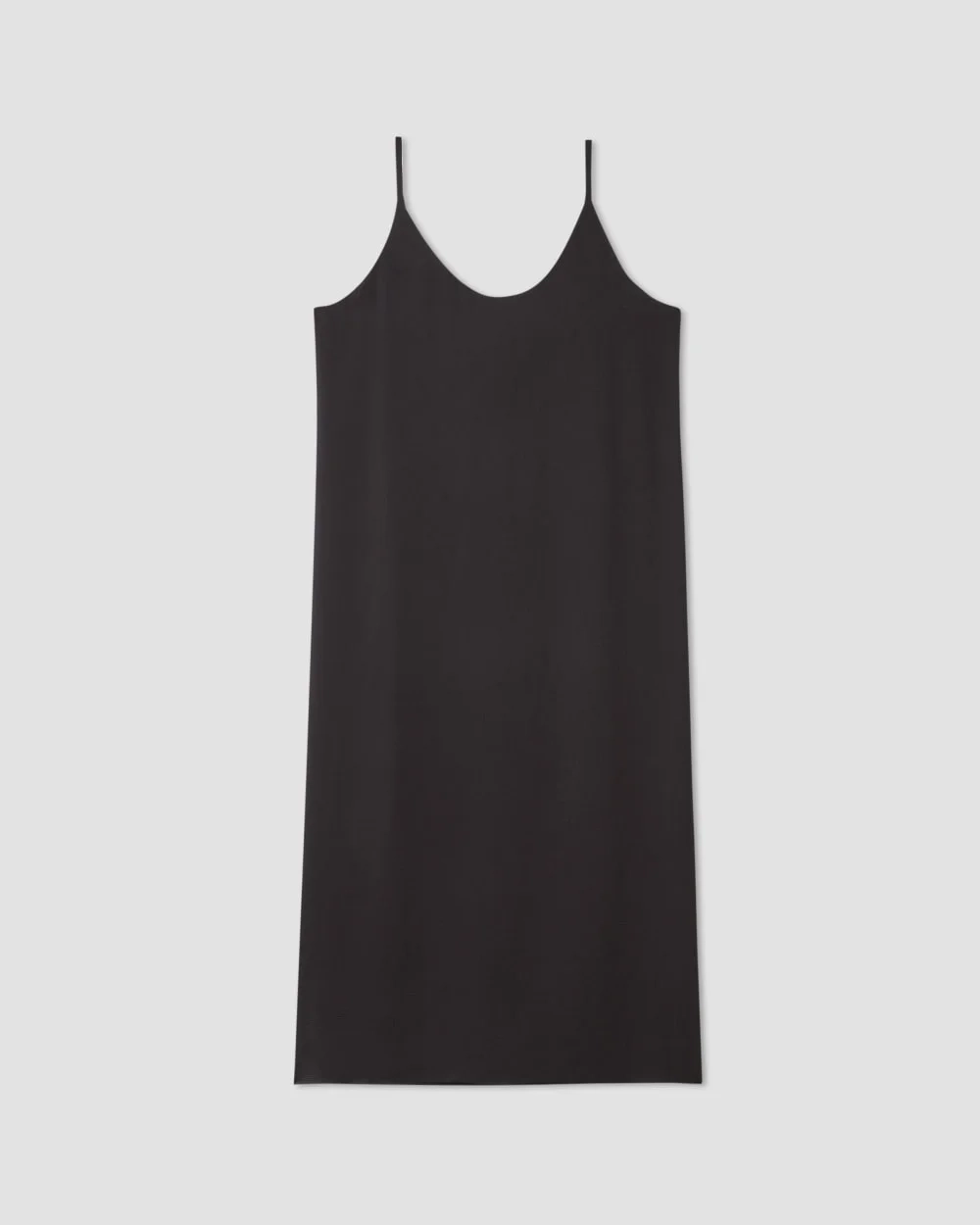 The Hammered Satin Slip Dress | Black (5)